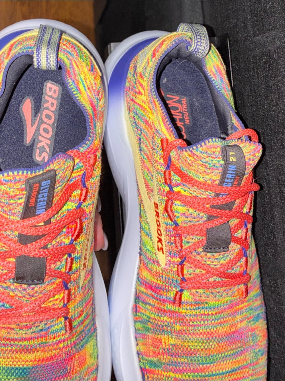 Brooks Multicolor Knit Running Sneakers with Yellow Accent - Picture 8 of 15